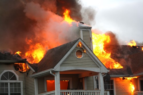 House on fire needs homeowners insurance